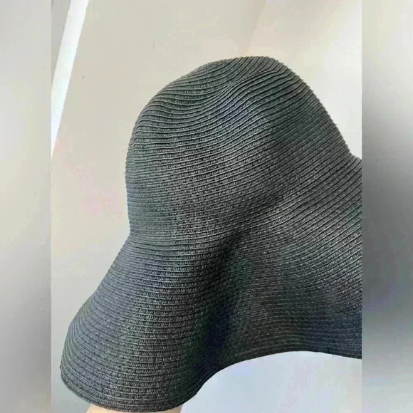 Joe Fresh Women’s Black Paper Polyester Large Euro Summer Coastal Sun Hat - Picture 6 of 8